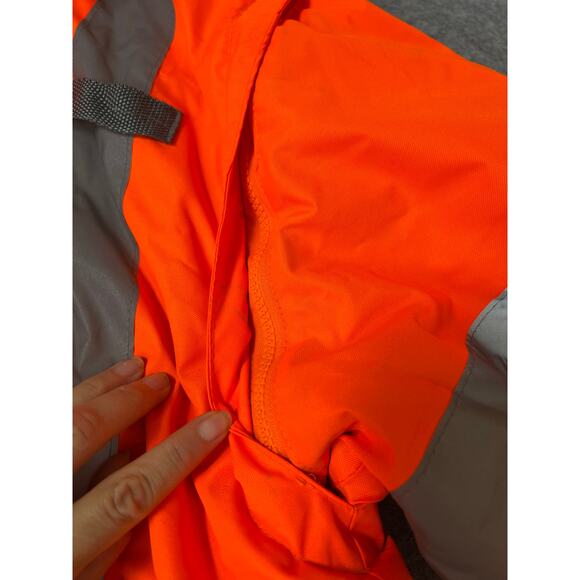 Men's ANSI Class 3 High Visibility Reflective Safety Jacket Orange/Black Size XL - Picture 9 of 16